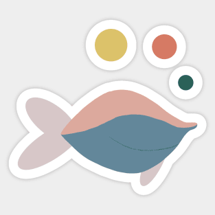 Abstract quirky fish Sticker
